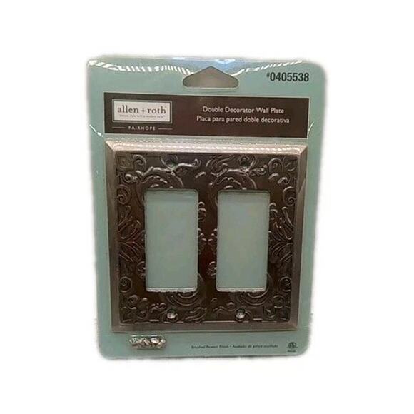 2 Pack Outlet Cover Plate Fairhope Heirloom Silver Double GFCI $10.95 - Picture 1 of 13